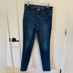 AE dark wash high rise jeggings